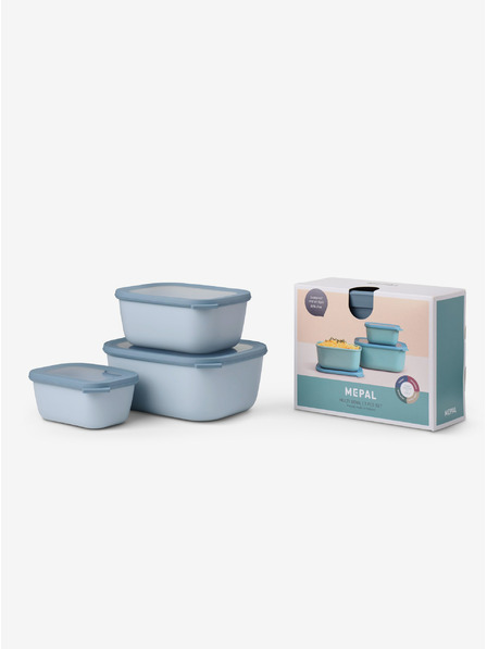 Mepal Svetlo moder set posod Mepal Cirqula Rectangular 750 + 1500 + 3000 ml