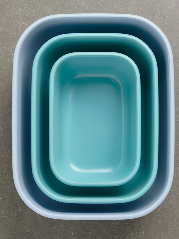 Mepal Svetlo moder set posod Mepal Cirqula Rectangular 750 + 1500 + 3000 ml