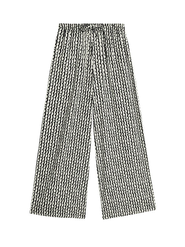Marks & Spencer Geometrična hlačna krila s širokimi hlačnicami Marks & Spencer črna