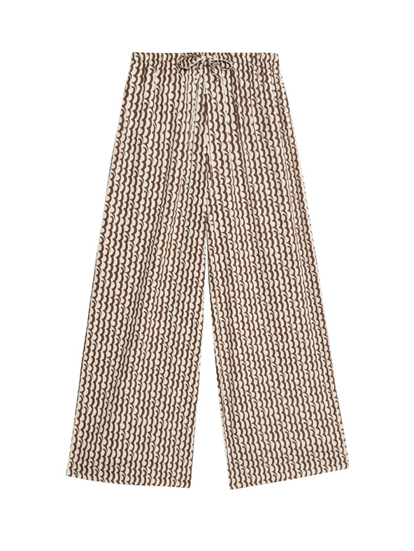 Marks & Spencer Geometrična hlačna krila s širokimi hlačnicami Marks & Spencer rjava