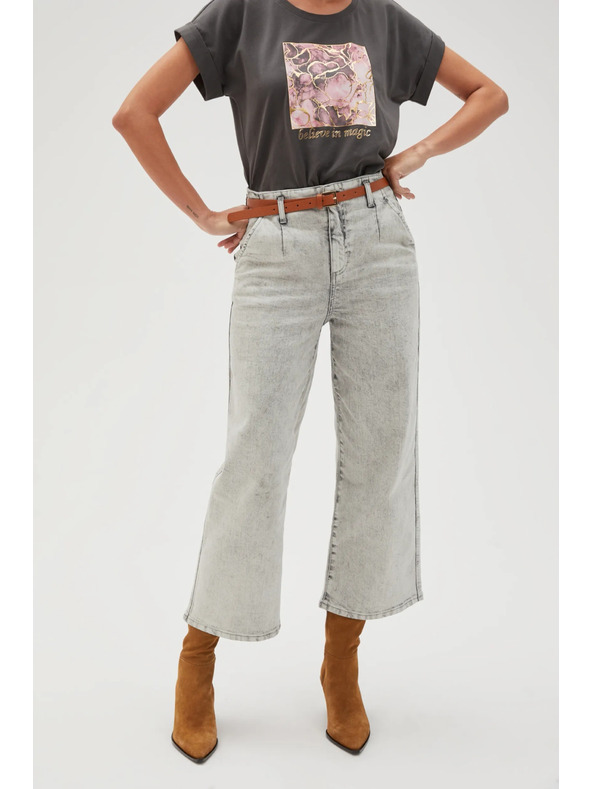 Moodo Sive ženske jeans hlače Moodo