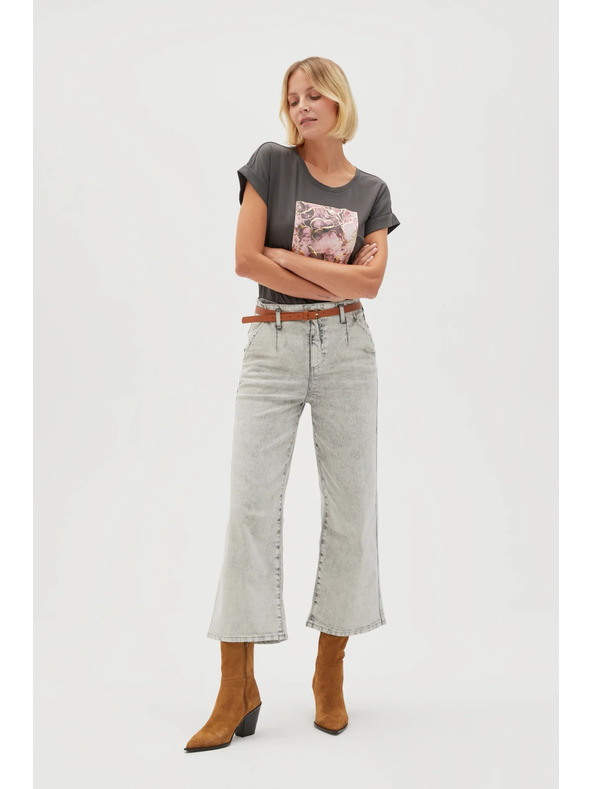 Moodo Sive ženske jeans hlače Moodo