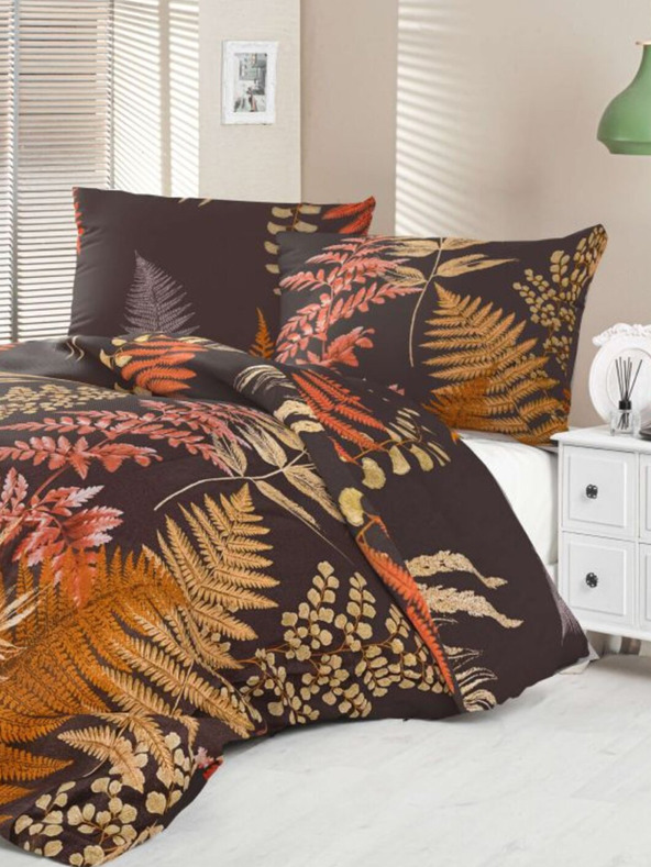 Kvalitex Satenasta francoska prevleka Luxury Collection 1+2, 220x200, 70x90cm Paprat rjava Kvalitex