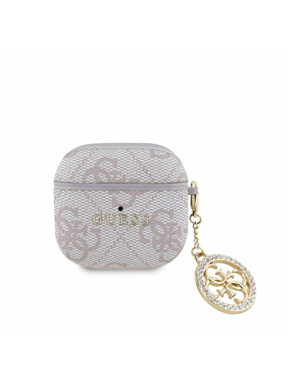 Guess Guess 4G Script PC/PU Charm Etui za AirPods 4 Pink