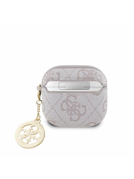 Guess Guess 4G Script PC/PU Charm Etui za AirPods 4 Pink