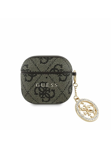 Guess Guess 4G Script PC/PU Charm Etui za AirPods 4 Brown