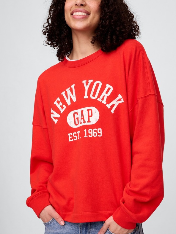 GAP Oversize pulover z logom Americana GAP