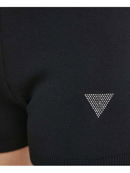 Guess Jeans Ženske črne kratke hlače z okrasjem Guess Alexia