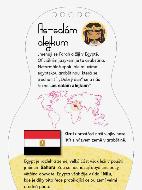 ELLA & MAX Oblačenje lutk egipčanske FARAH - pobarvanka