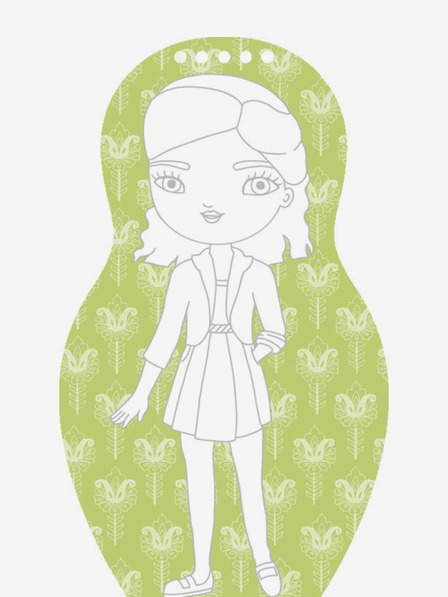 ELLA & MAX Oblecite moravske lutke NATALKA - pobarvanka