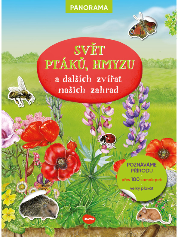 ELLA & MAX SVET Ptičev, gob in drugih živali naših vrtov - Knjiga s plakatom in nalepkami