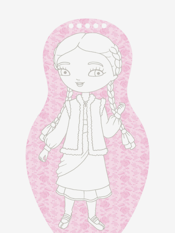 ELLA & MAX Oblačenje ukrajinskih punčk ALINA - pobarvanka