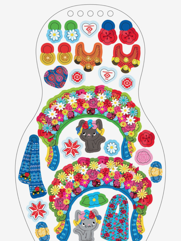 ELLA & MAX Oblačenje ukrajinskih punčk ALINA - pobarvanka