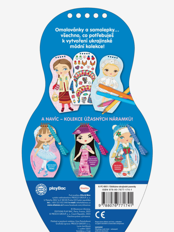 ELLA & MAX Oblačenje ukrajinskih punčk ALINA - pobarvanka