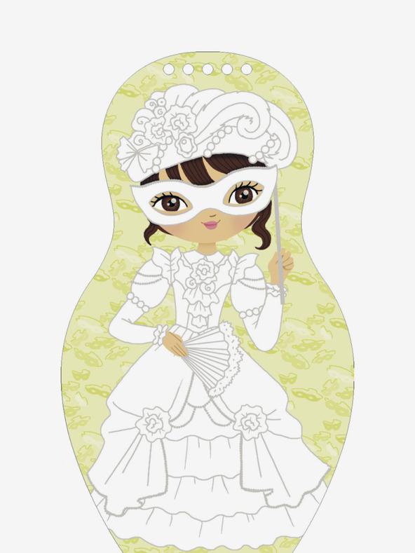 ELLA & MAX Obleka za punčke za karneval - pobarvanka