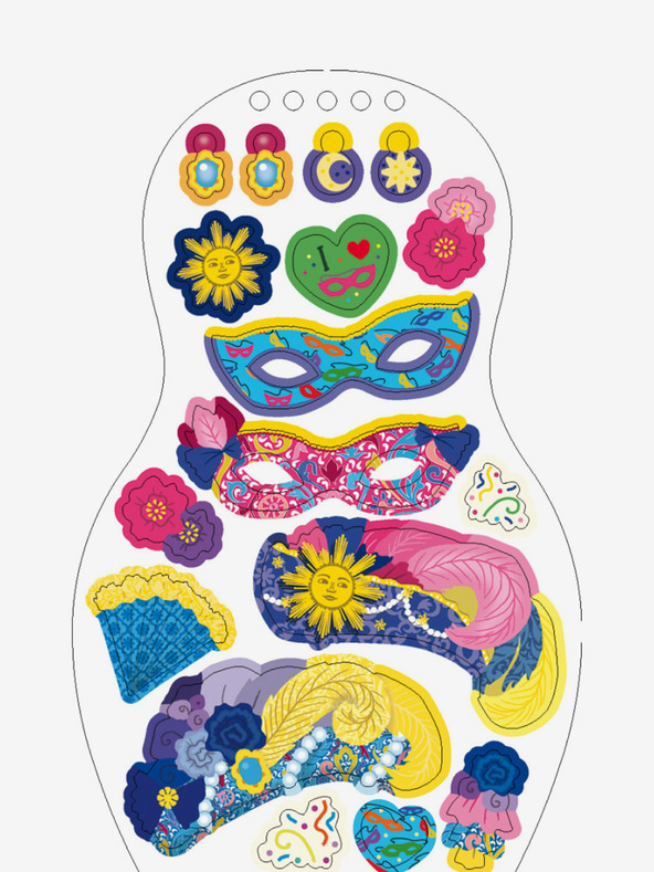 ELLA & MAX Obleka za punčke za karneval - pobarvanka