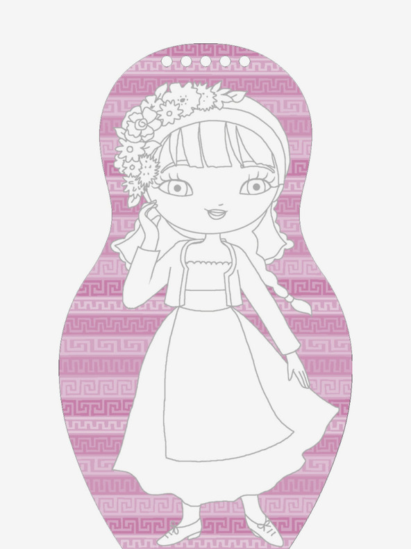 ELLA & MAX Oblačenje grških punčk ELENA - pobarvanka