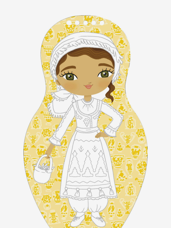 ELLA & MAX Oblačenje grških punčk ELENA - pobarvanka