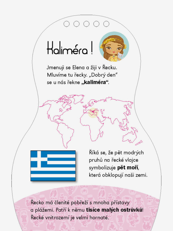 ELLA & MAX Oblačenje grških punčk ELENA - pobarvanka