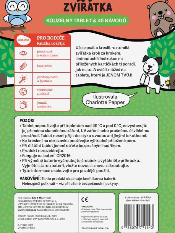 ELLA & MAX Čarobna tablica in 40 navodil - ŽIVALI