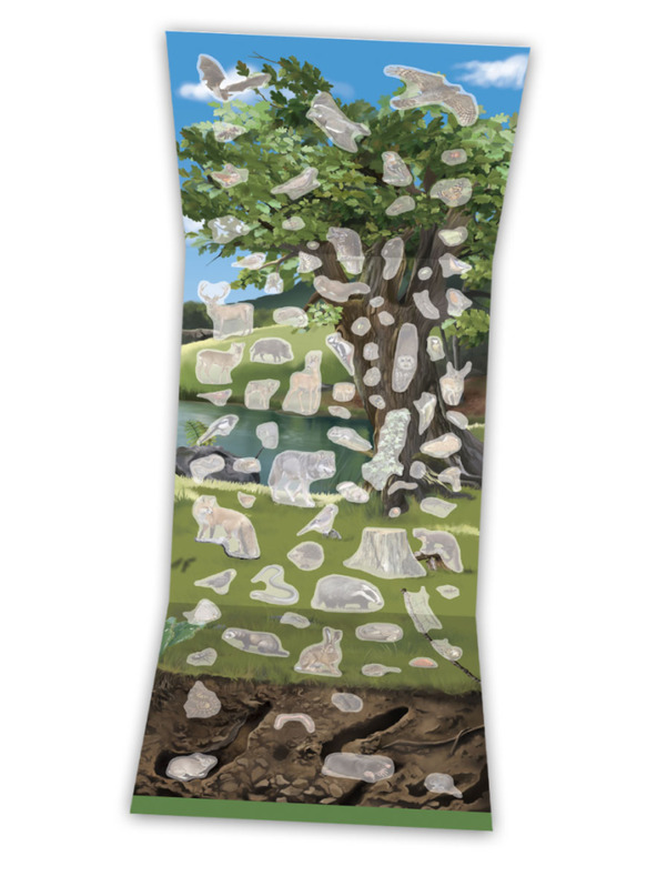 ELLA & MAX SVET dreves, gob in živali naših travnikov in gozdov - Knjiga s plakatom in nalepkami