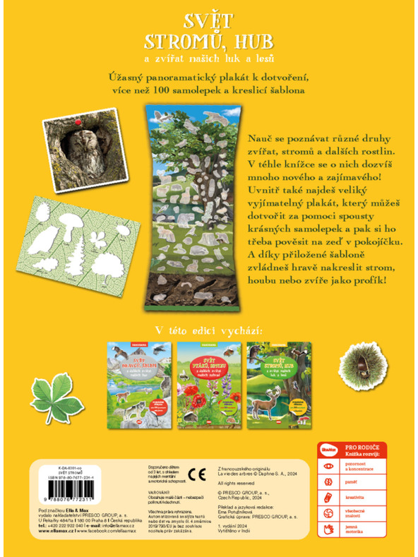 ELLA & MAX SVET dreves, gob in živali naših travnikov in gozdov - Knjiga s plakatom in nalepkami