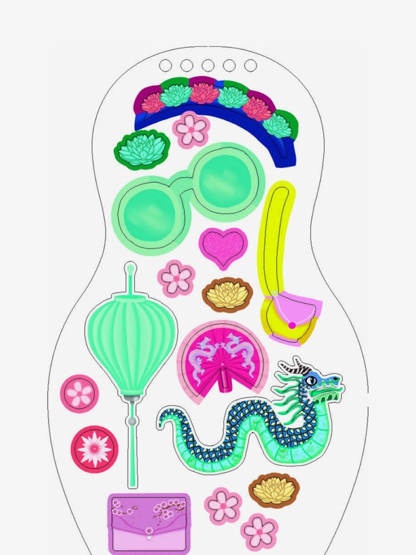 ELLA & MAX Oblačenje vietnamskih lutk NGOC - pobarvanka