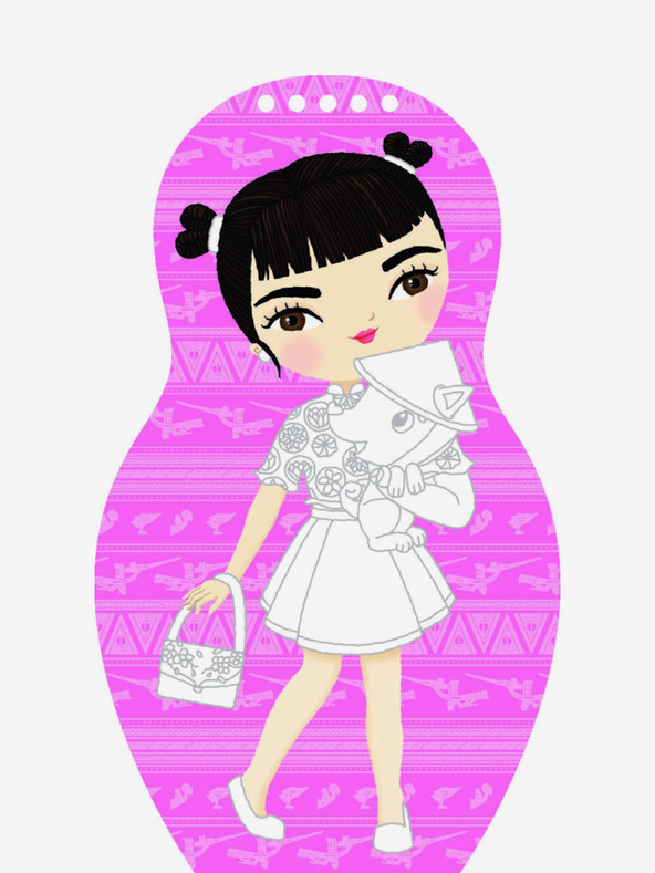 ELLA & MAX Oblačenje vietnamskih lutk NGOC - pobarvanka