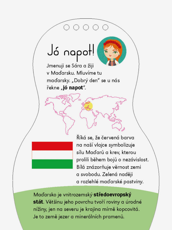 ELLA & MAX Oblačenje madžarskih lutk SARA - pobarvanka