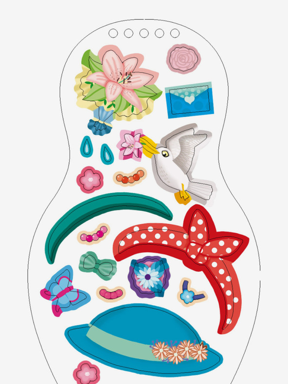 ELLA & MAX Oblačenje madžarskih lutk SARA - pobarvanka