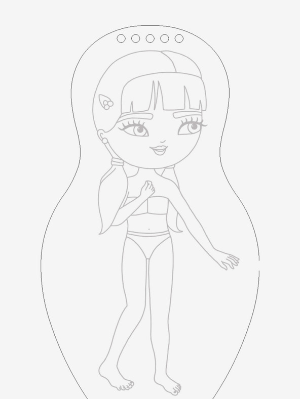 ELLA & MAX Oblačenje madžarskih lutk SARA - pobarvanka