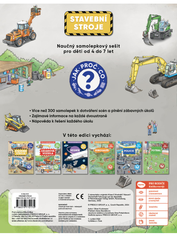 ELLA & MAX Moja prva knjiga nalepk - Gradbeni stroji