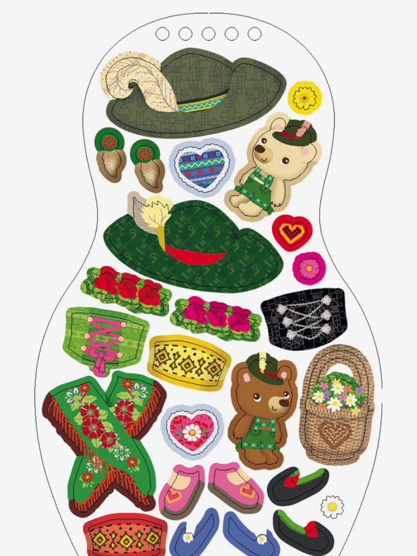 ELLA & MAX Oblačenje nemških lutk HANNA - pobarvanka