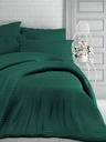 Kvalitex Satenasto podaljšano posteljno perilo s črtami 140x220, 70x90cm DARK GREEN