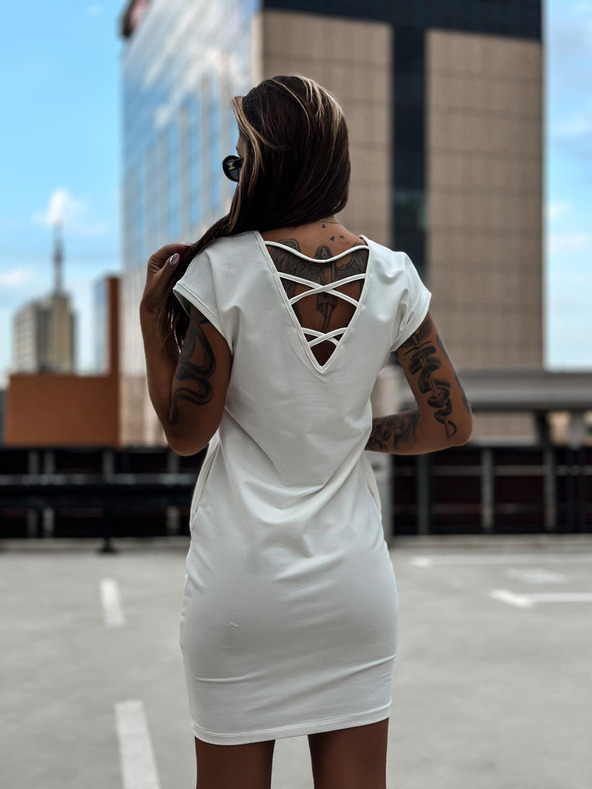 Edoti Bela ženska mini obleka Edoti