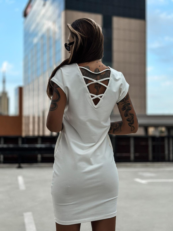 Edoti Bela ženska mini obleka Edoti