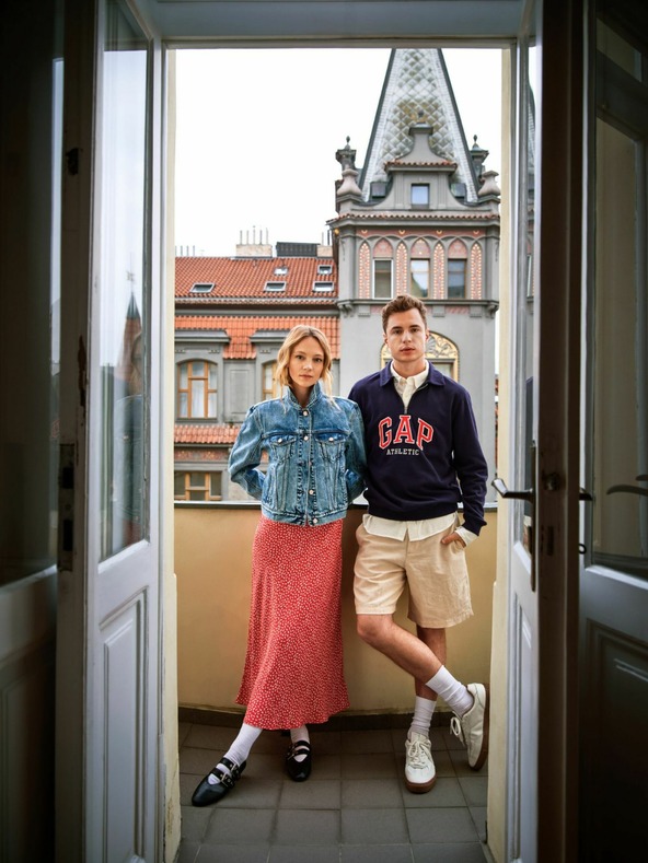 GAP Cvetlične maxi obleke Americana GAP