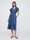 GAP Chambray maxi obleka z žepi Americana GAP