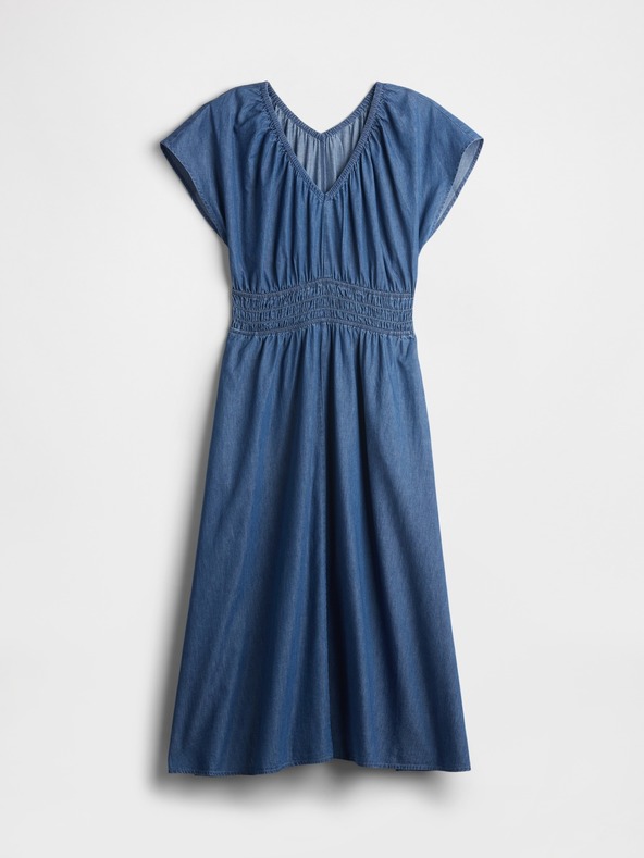 GAP Chambray maxi obleka z žepi Americana GAP