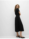Marks & Spencer Nagubane midi obleke z izpostavljenim pasom, iz čiste bombaže Marks & Spencer črna
