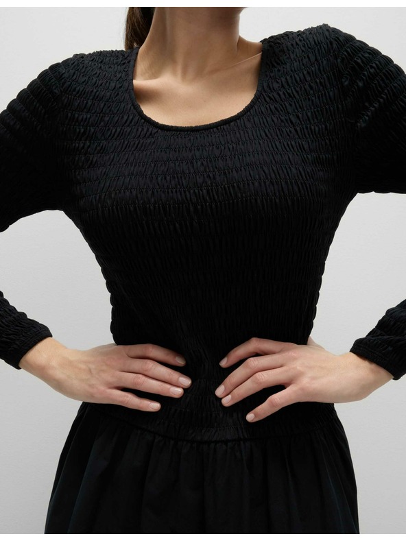 Marks & Spencer Midi obleka iz čistega bombaža s spuščenim pasom Marks & Spencer črna