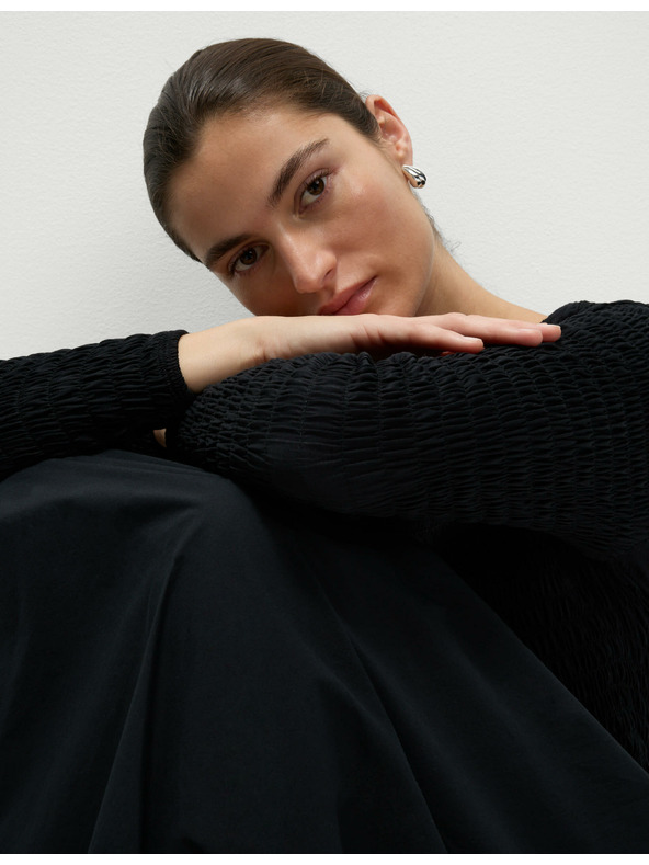 Marks & Spencer Midi obleka iz čistega bombaža s spuščenim pasom Marks & Spencer črna