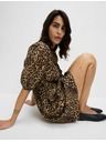 Marks & Spencer Mini šaty so zvýrazneným pásom a leopardou potlačou, s vysokým podielom lyocellu Marks & Spencer hnedá