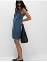 Marks & Spencer Padajoča mini obleka iz džinsa iz čistega bombaža Marks & Spencer mornarsko modra
