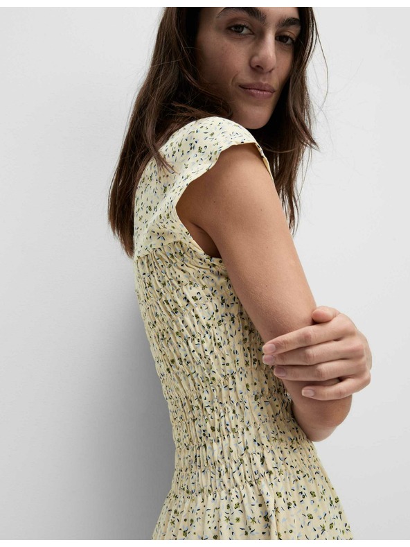 Marks & Spencer Tekoče nagubane midi obleke iz čiste bombaže Marks & Spencer smetanasta