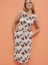 Moodo Bež ženska vzorčasta obleka Moodo