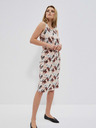 Moodo Bež ženska vzorčasta obleka Moodo