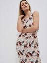 Moodo Bež ženska vzorčasta obleka Moodo