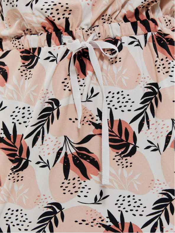 Moodo Bež ženska vzorčasta obleka Moodo