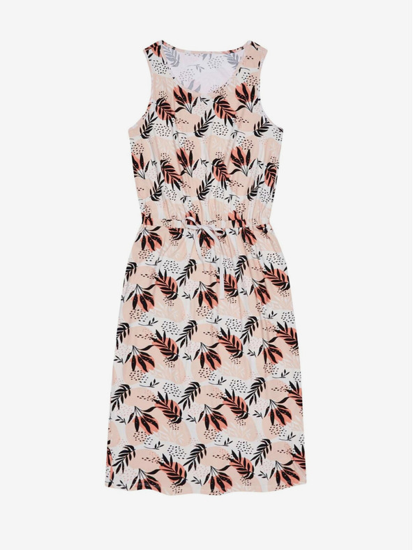 Moodo Bež ženska vzorčasta obleka Moodo